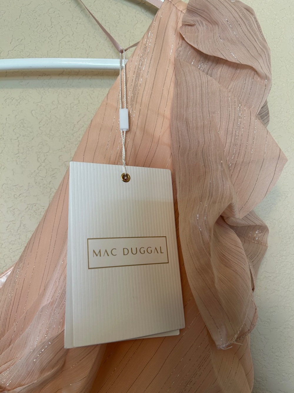 NWT Mac Duggal 68187 Blush Pink Metallic Tiered Tea Dress Size 12 Formal Event - Picture 9 of 15